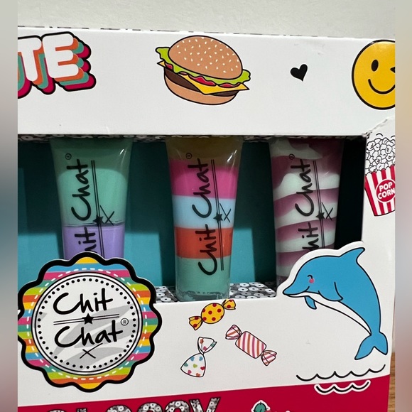 NEW Chit Chat Glossy Rainbow 5 Lip Gloss Gift Set - Picture 4 of 7